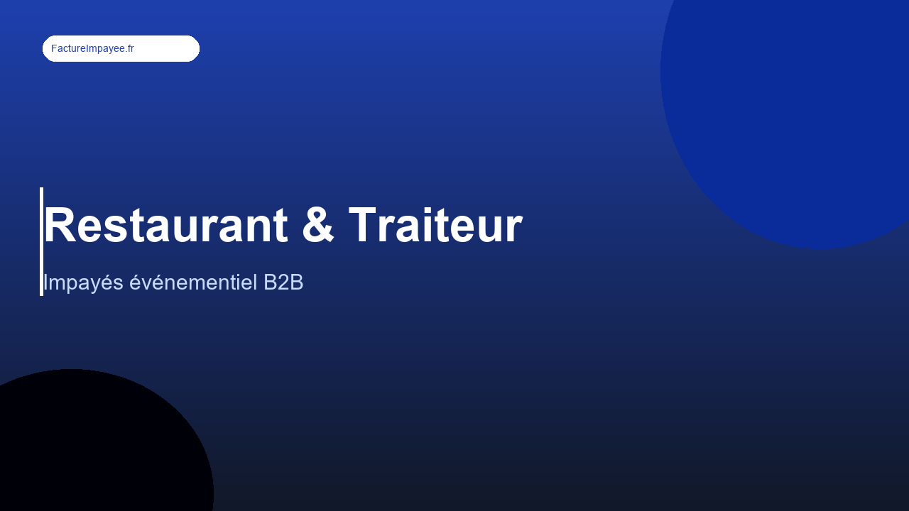 Facture impayée restaurant ou traiteur : recouvrement B2B et événements