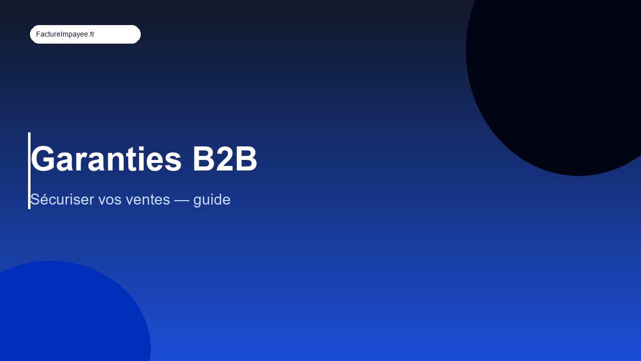 Garanties de paiement B2B : comment sécuriser vos ventes avant l'impayé